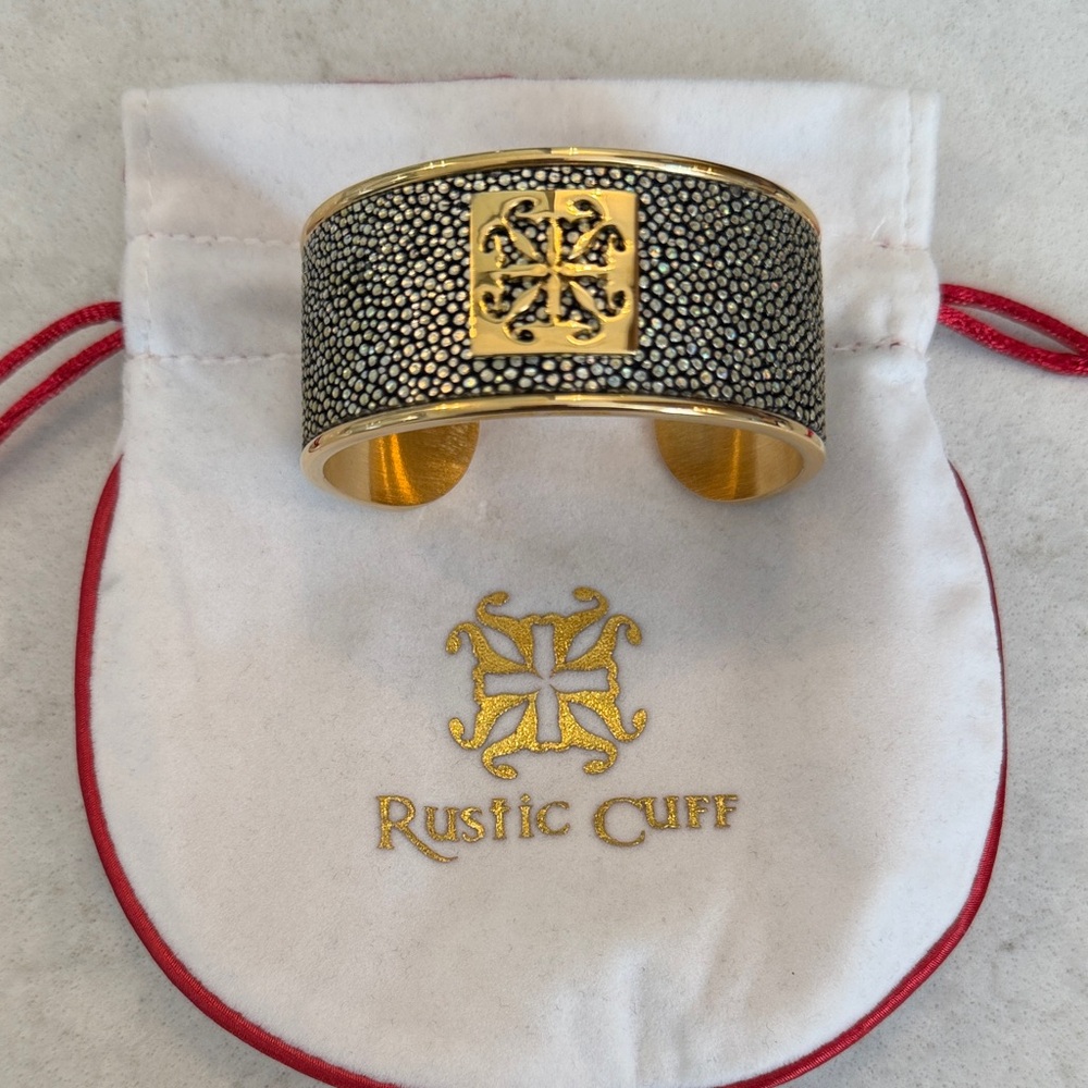 Rustic Cuff Gold and Black Textured Women’s Cuff